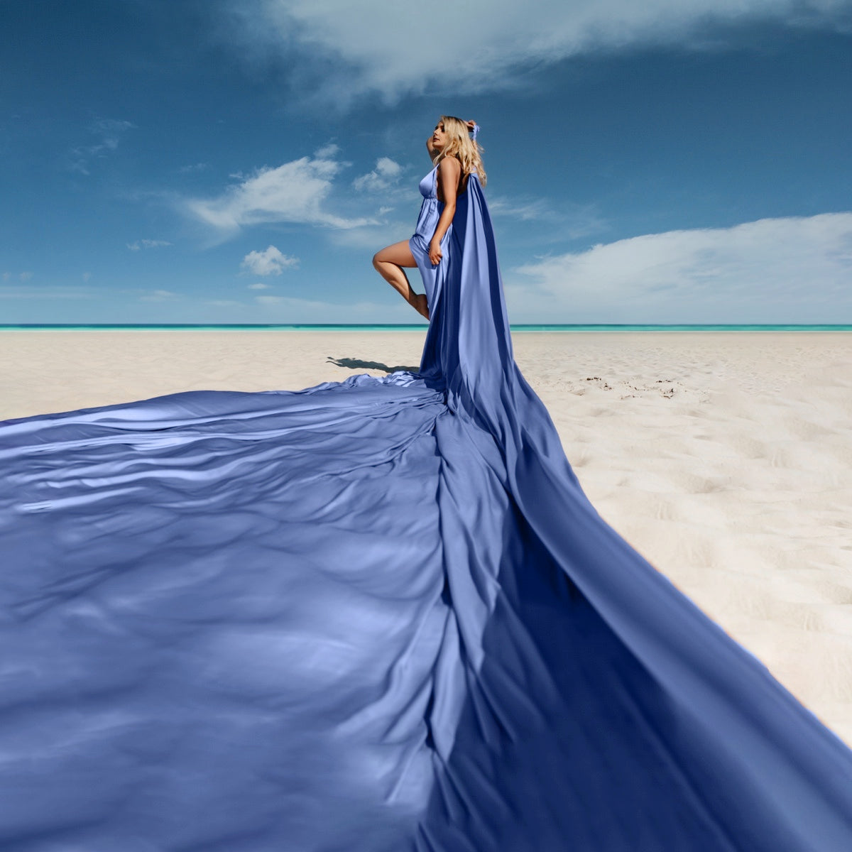 blue dress for beach photoshoot Maternity Dress Hire Australia- Photoshoot Dresses