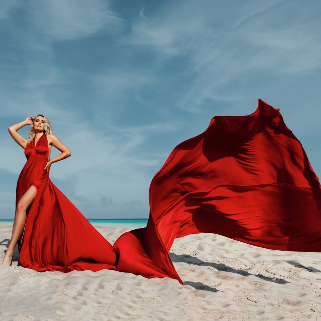Red Flying Dress - Custom Photoshoot Santorini Dress | Lansy Red / Length 178 inch (4.5 M) - Length As On The Photo Red Flying Dress - Custom Photoshoot Santorini Dress | Lansy Red / Length 178 inch (4.5 M) - Length As On The Photo