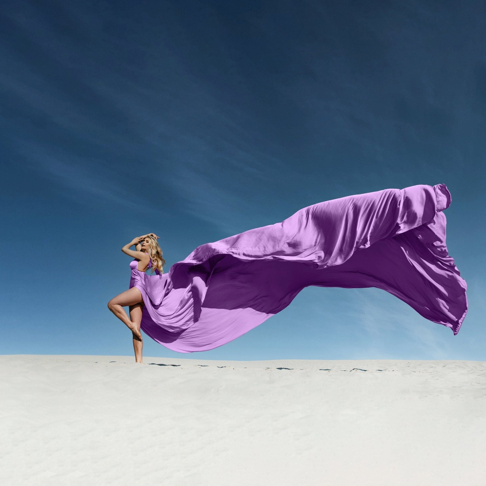 purple flying dress Flying Dress Barbados Photoshoot