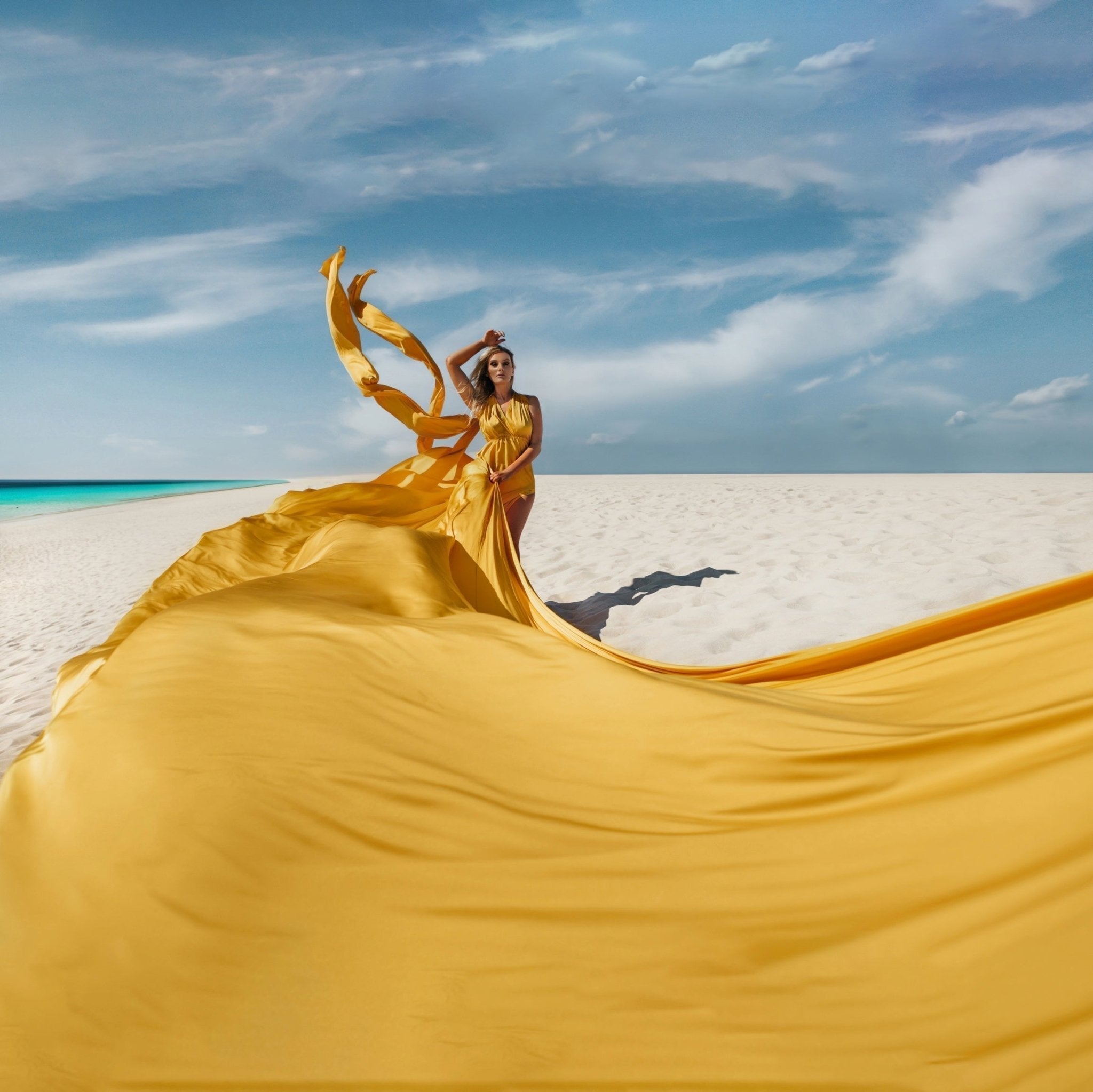 Yellow Flying Dress - Photoshoot Dress Flowy Long Train | Lansy Lansy Flying Dress Yellow Flying Dress - Photoshoot Dress Flowy Long Train | Lansy Lansy Flying Dress