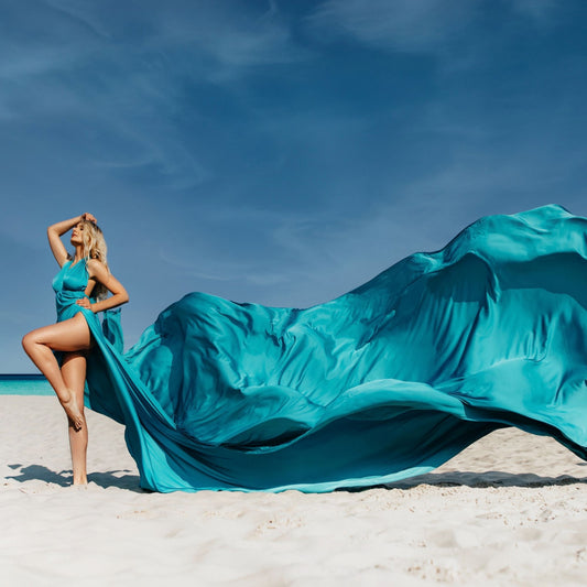 Turquoise flying dress