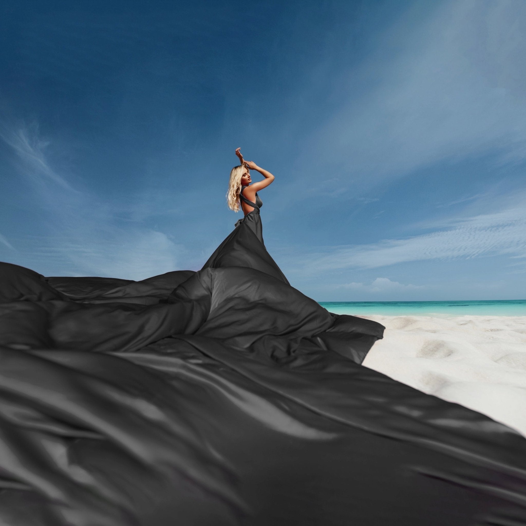 Photoshoot Dresses With Long Train - Made-to-Measure Dress | Lansy Black / length 197 inch (5 m)