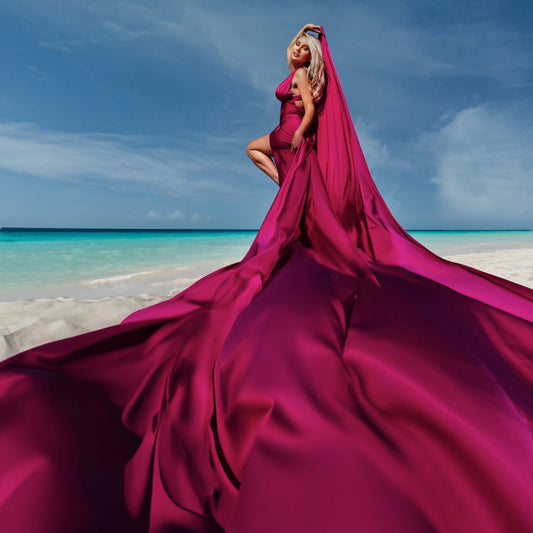 Flying Dress Photoshoot Santorini - Lansy Flying Dress