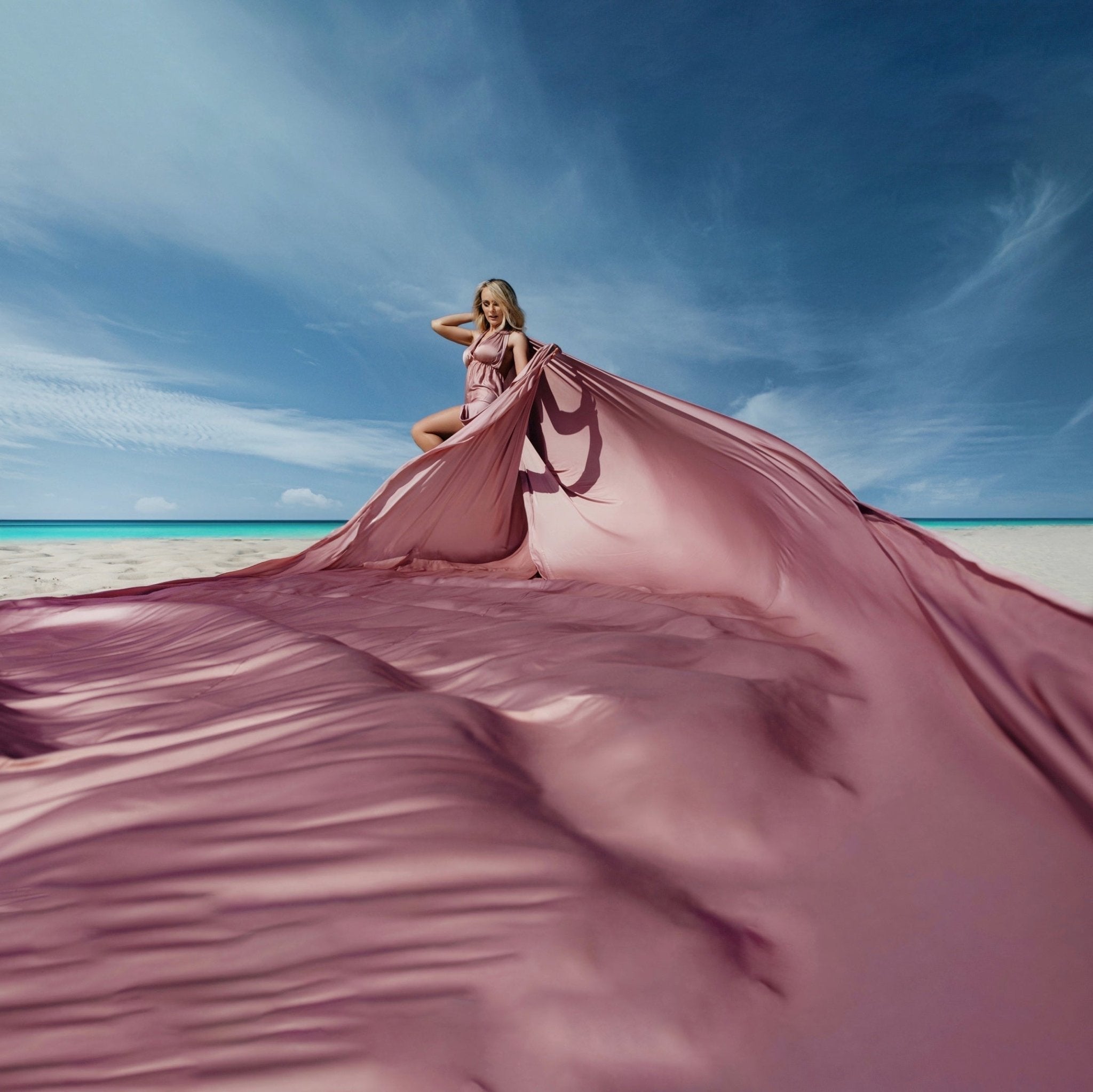 Long Flying Dress - Made-to-Measure Dress for Photoshoot | Lansy Pink / length 197 inch (5 m) - length as on the photo Long Flying Dress - Made-to-Measure Dress for Photoshoot | Lansy Pink / length 197 inch (5 m) - length as on the photo
