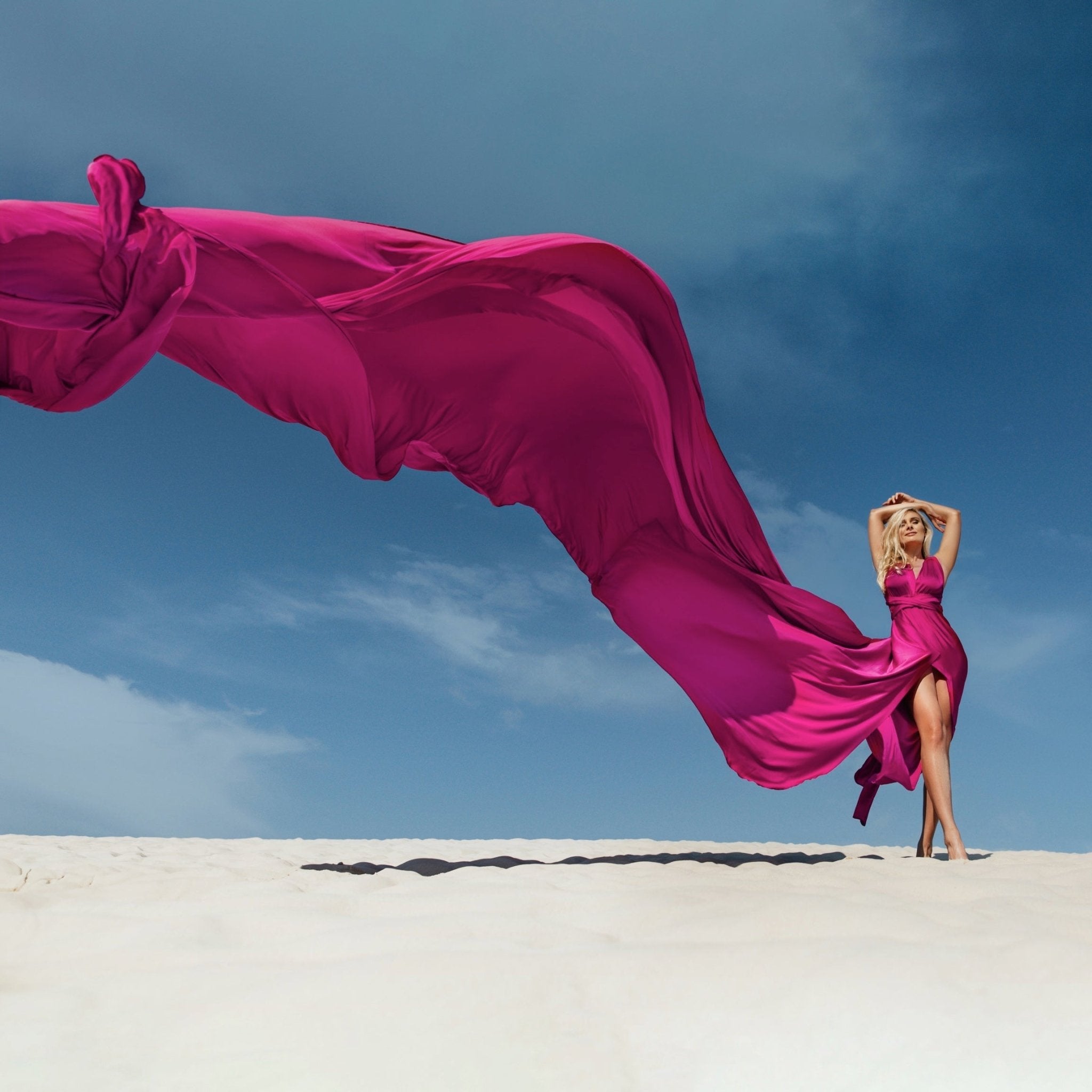Long Flying Dress - Made-to-Measure Dress for Photoshoot | Lansy Magenta / length 197 inch (5 m) - length as on the photo Long Flying Dress - Made-to-Measure Dress for Photoshoot | Lansy Magenta / length 197 inch (5 m) - length as on the photo